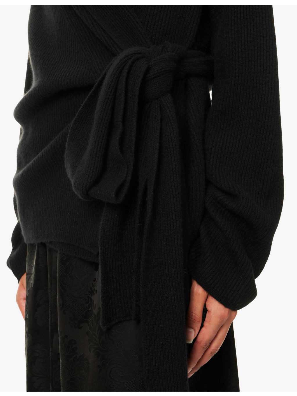 Wrap Shawl-Collar Cashmere Cardigan - 5