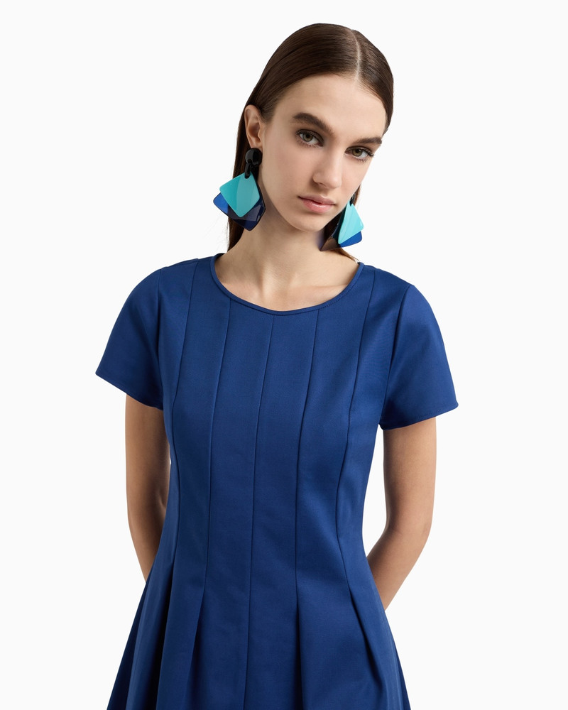 EMPORIO ARMANI COUTURE COTTON BLEND DRESS WITH PLEATS outlook