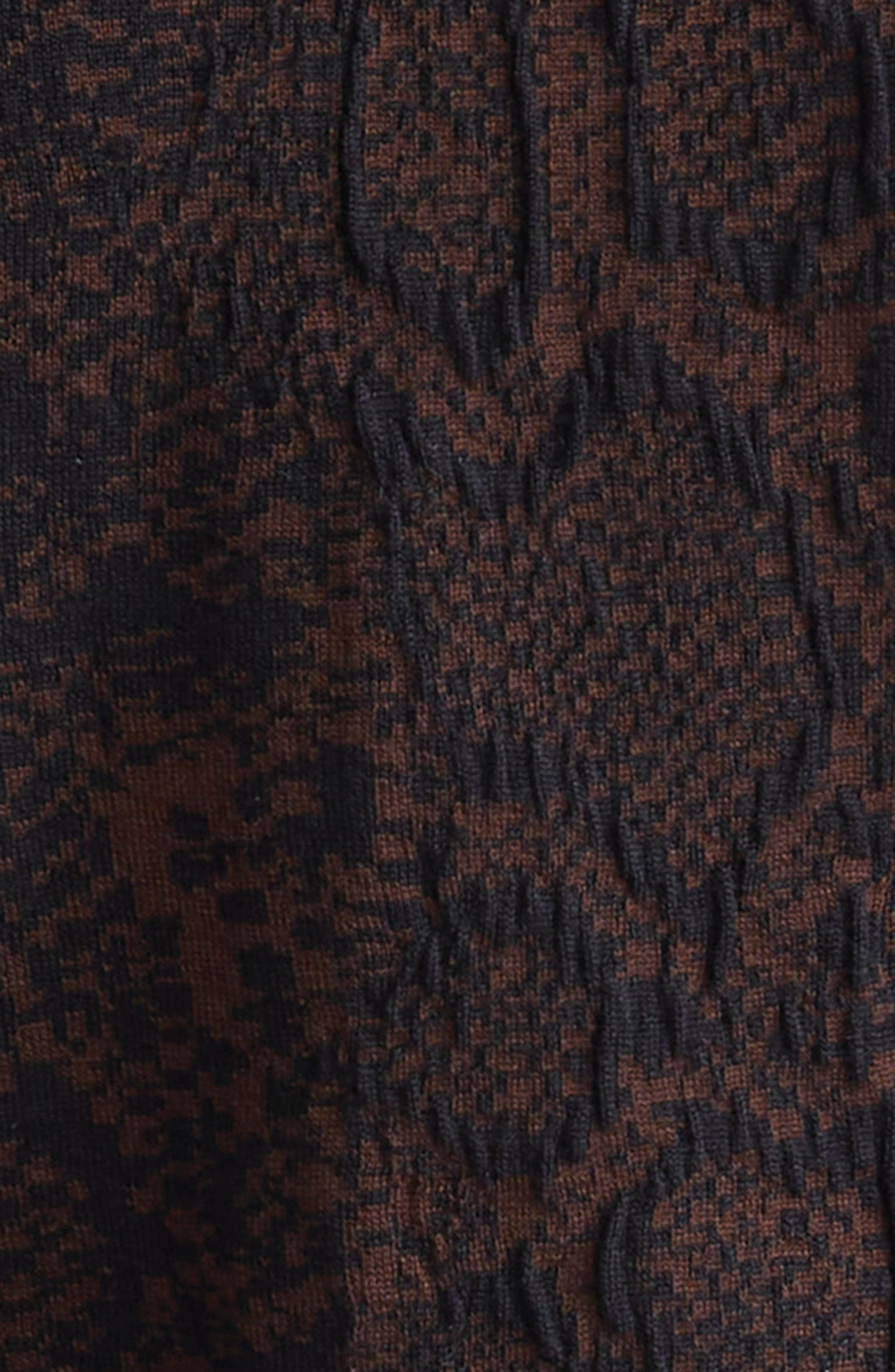 Stella McCartney Snakeskin Jacquard Wool Blend Top in Brown/Black at Nordstrom - 7