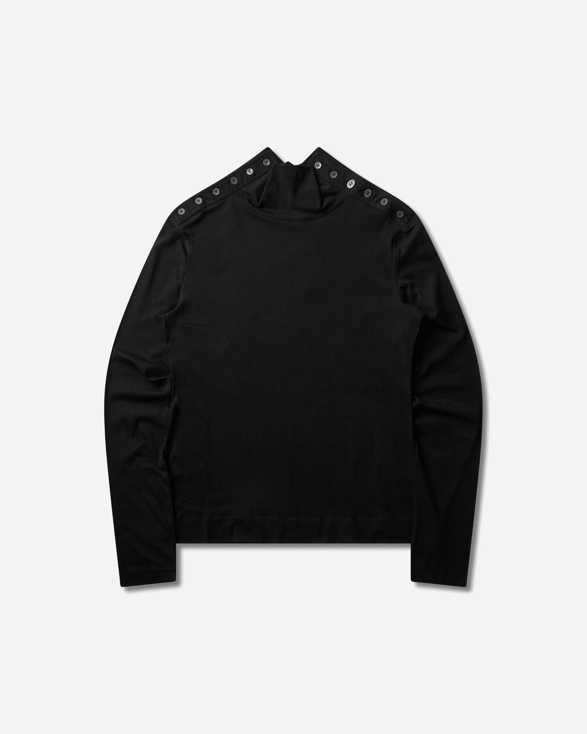 Men's Turtleneck Button Sweater Black - 1