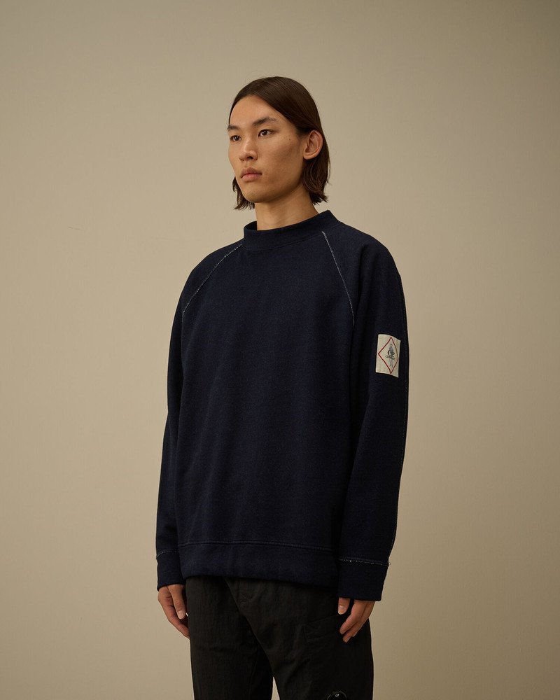 Indigo Fleece Mock Neck Sweatshirt 3