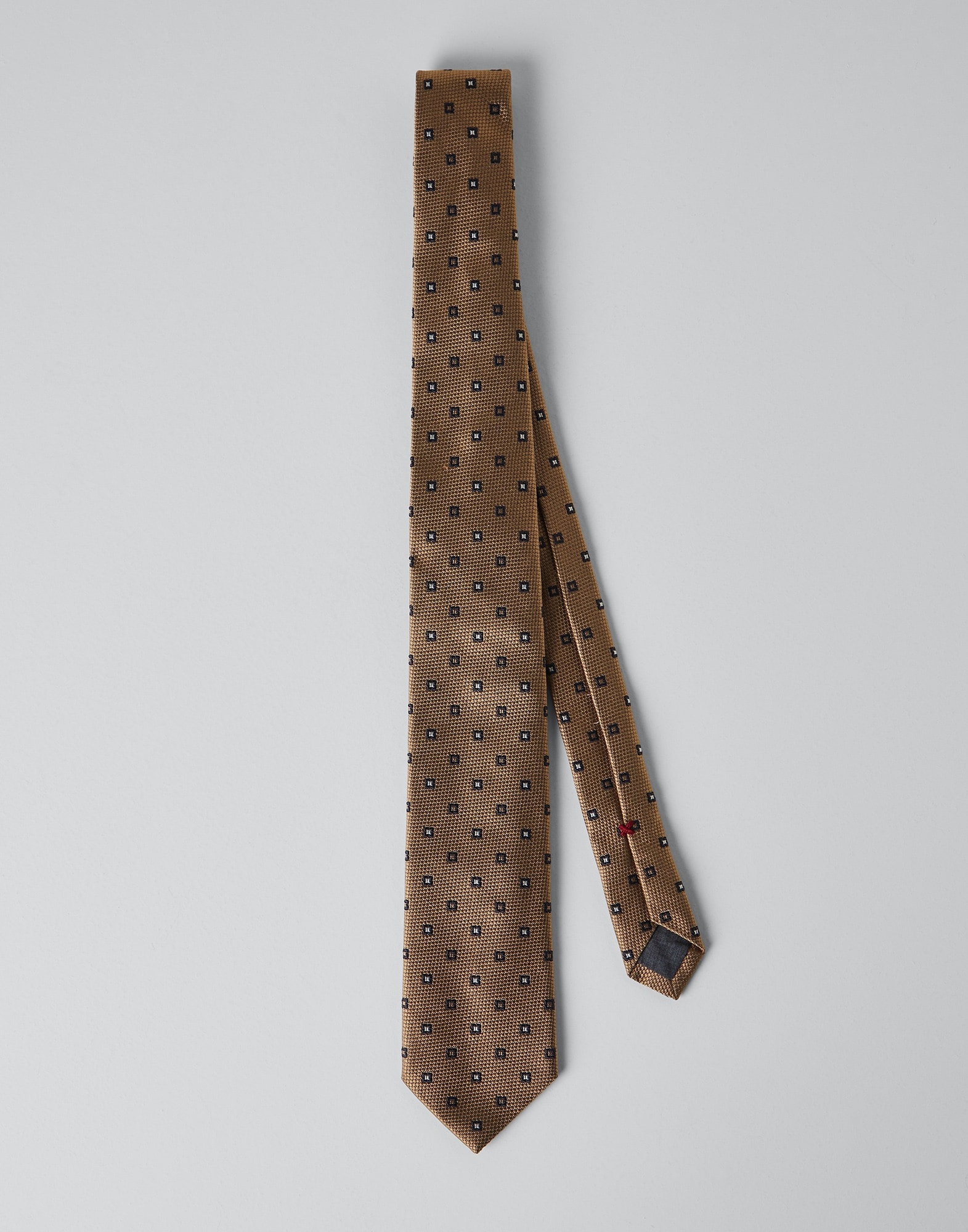 Silk tie with geometric pattern - 1