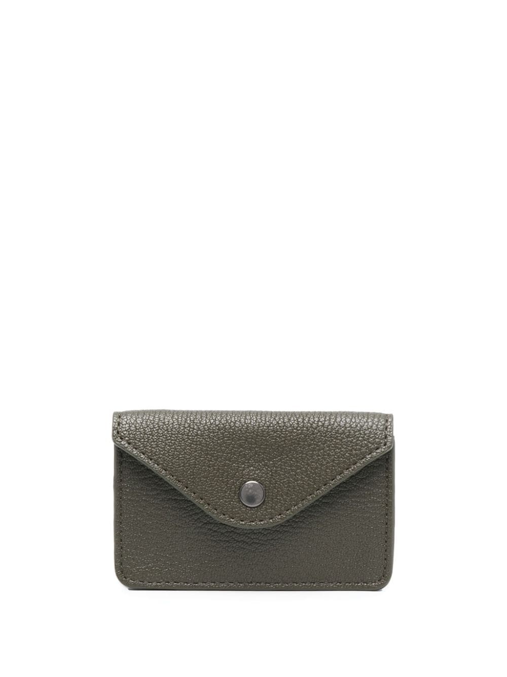 logo-debossed pebbled leather wallet - 1
