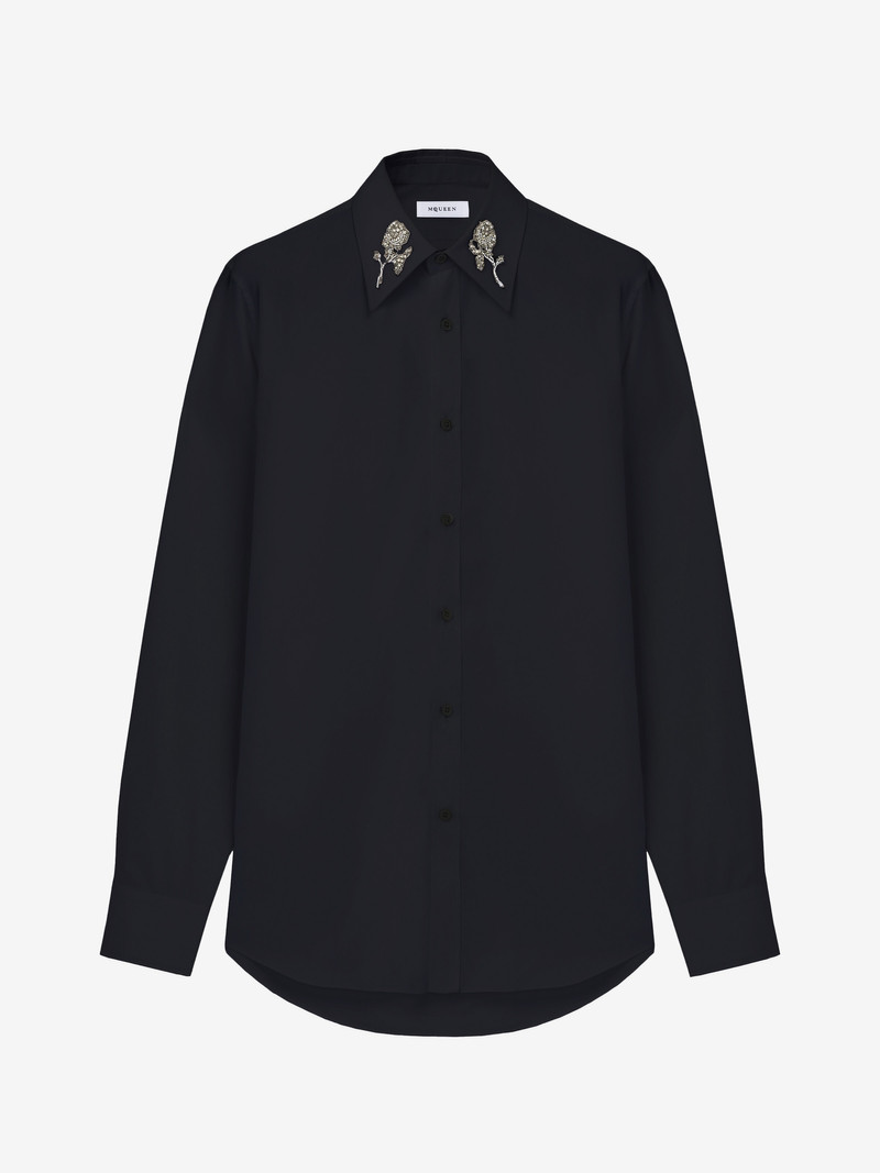 Sailor Tattoo Rose Embroidery Shirt 1