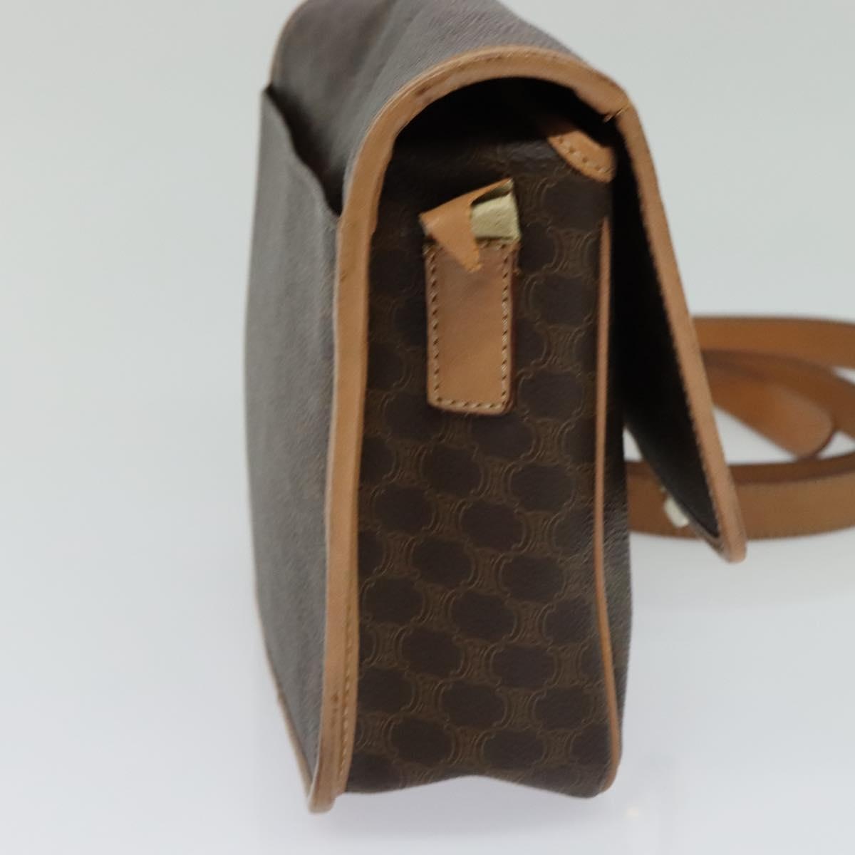 CELINE Macadam Canvas Shoulder Bag Pvc Leather Brown - 3