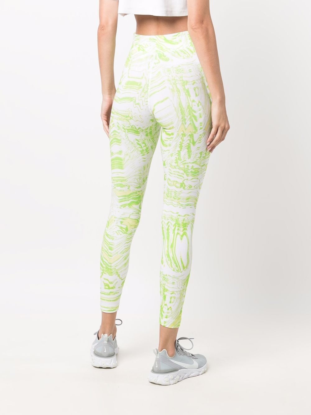 marbled-pattern cropped leggings - 4