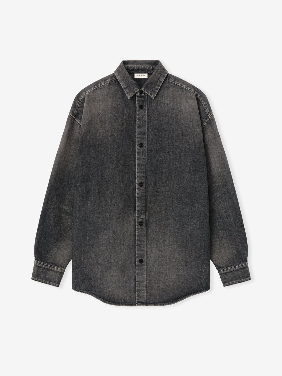 Snap Front Denim Overshirt - 1