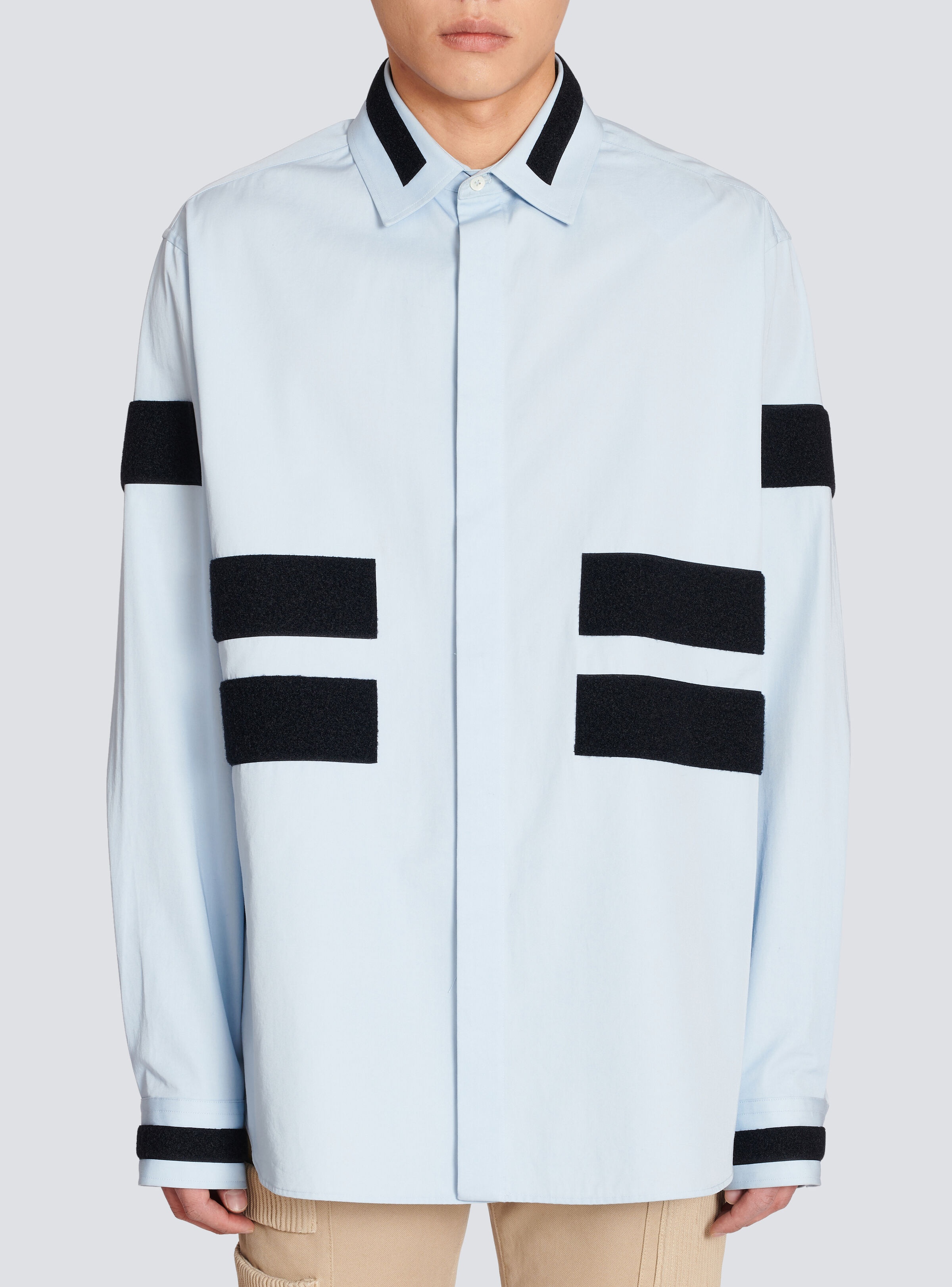 Cotton shirt with velcro stripes - 5