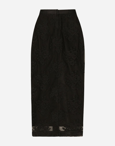 Dolce & Gabbana Lace pencil skirt with slit outlook