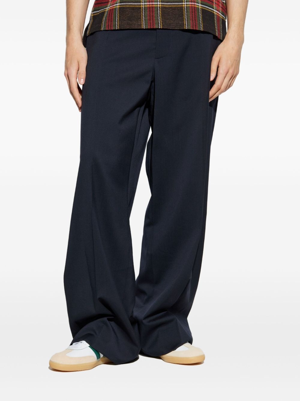 wool wide-leg trousers - 3