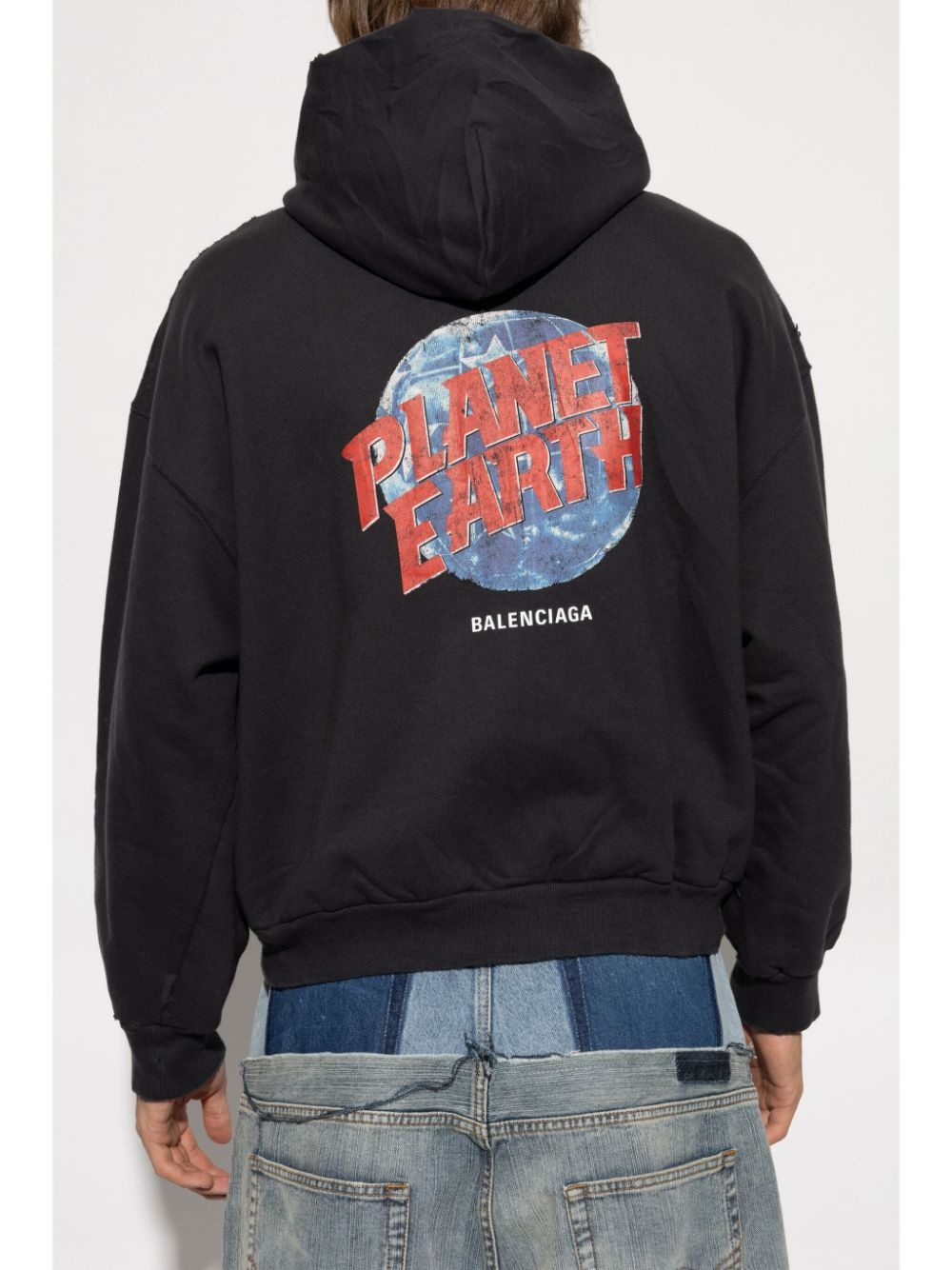 【関税&送料込】Balenciaga Planet Earth Hoodie Black 'Planet Earth' Zip-Up Hoodie by Balenciaga on Sale