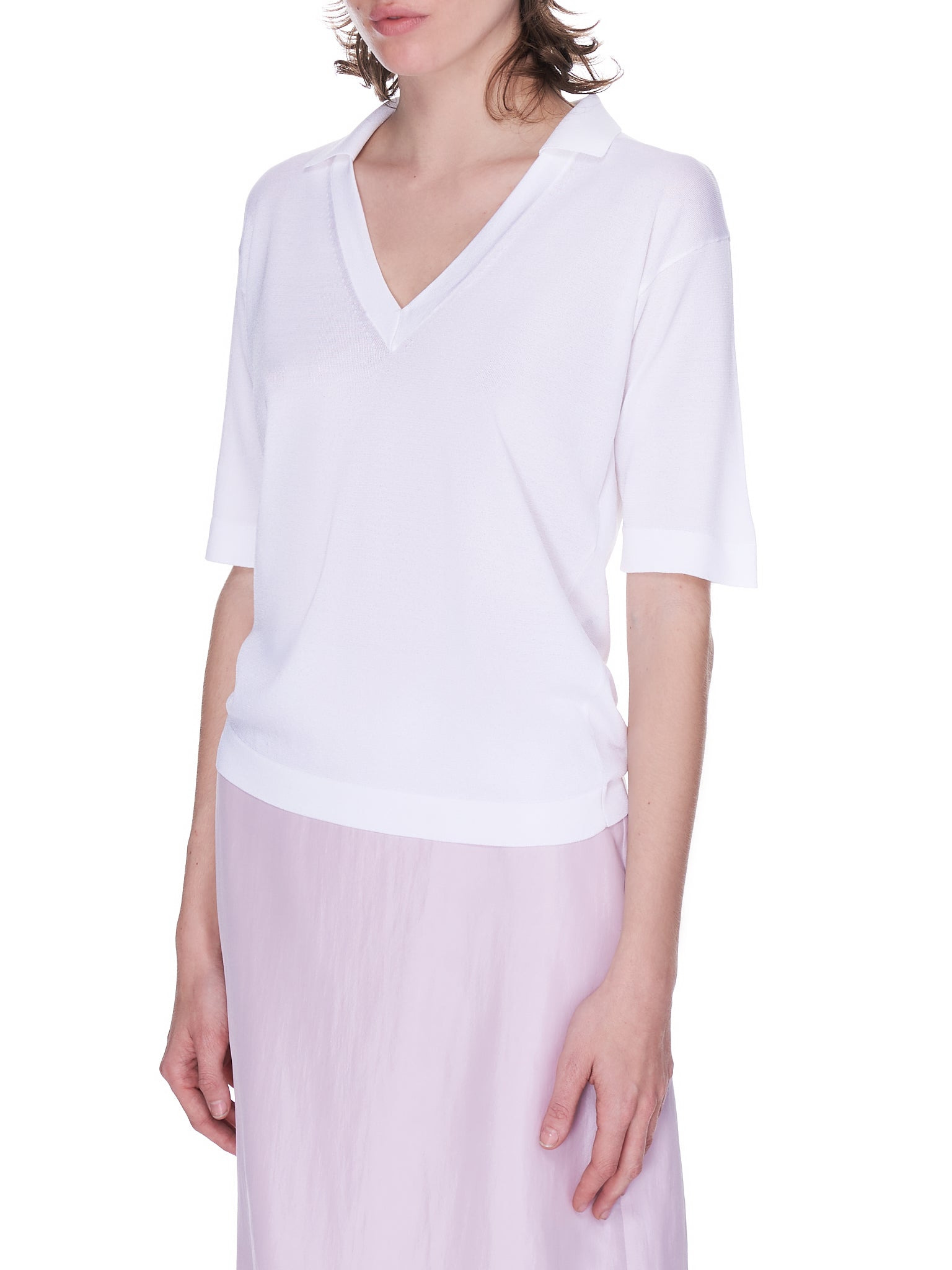 V-Neck Polo Top - 2