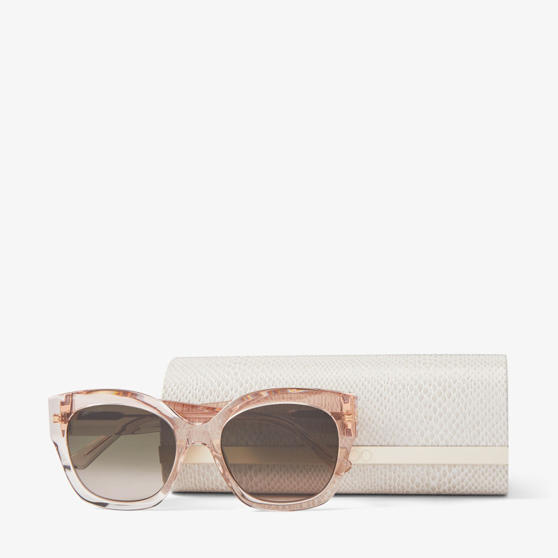 Leela Nude Square Frame Sunglasses with Glitter 4