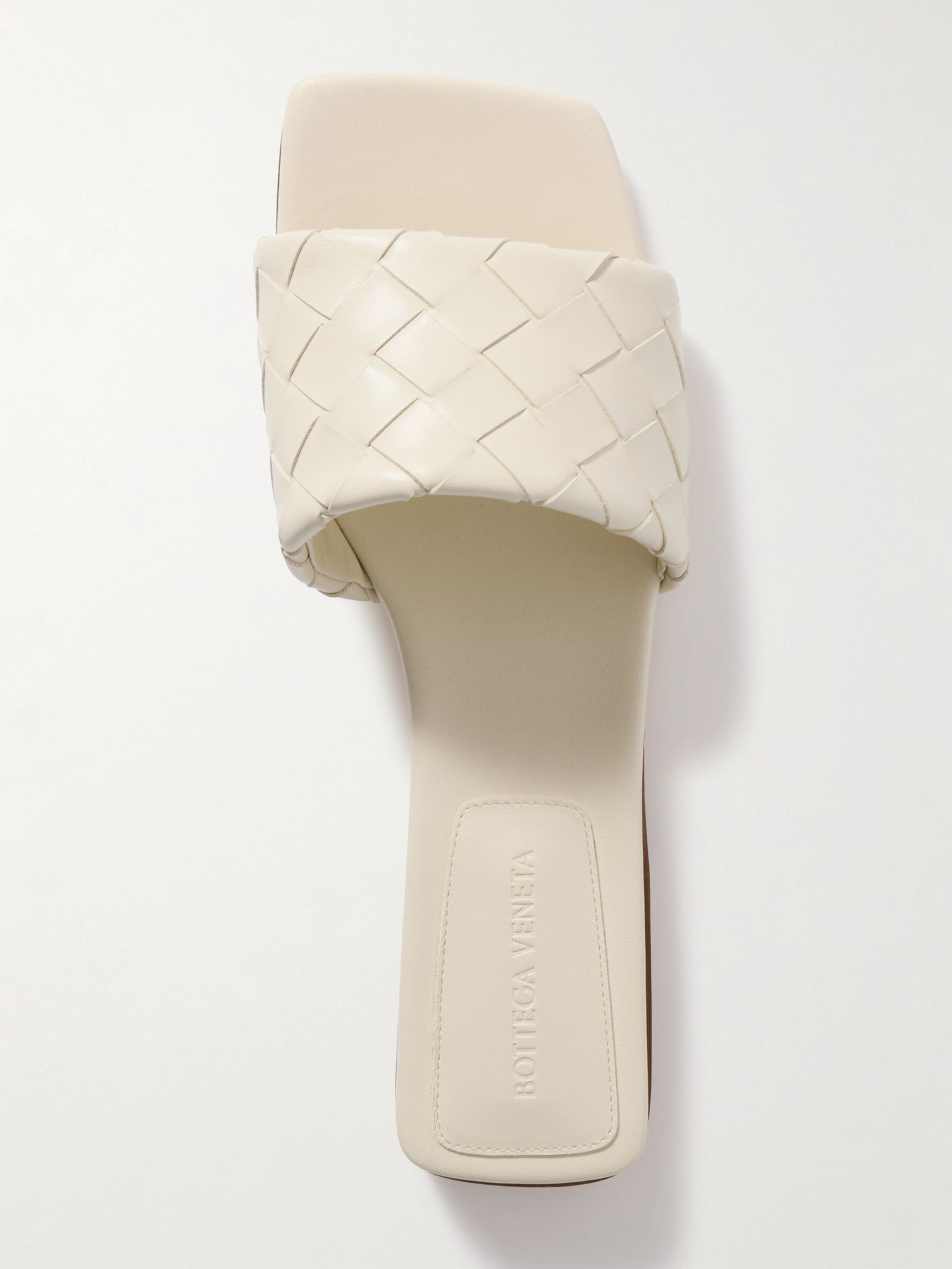 Riva intrecciato leather slides Off-white - 5