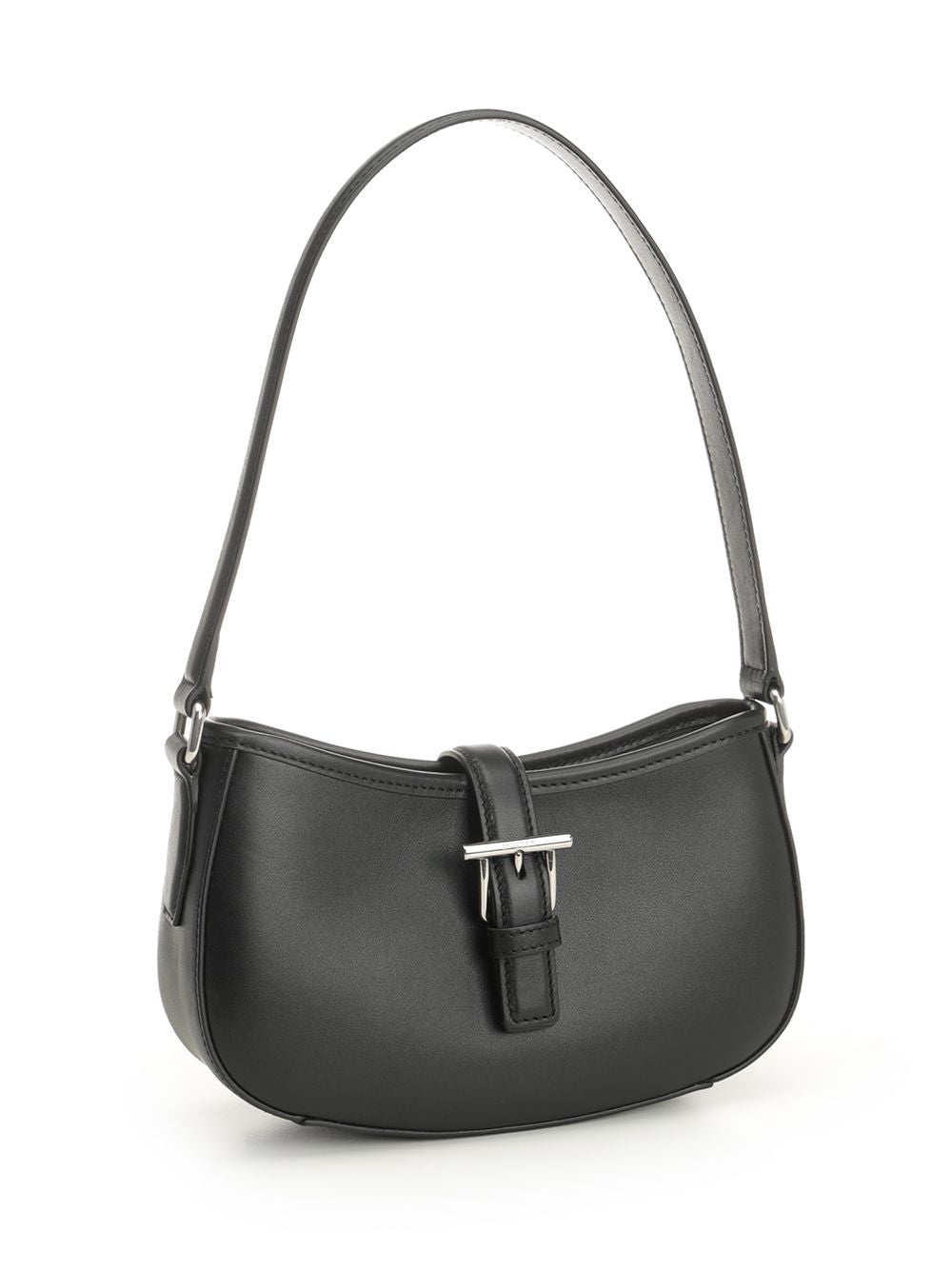 T-Bar Shoulder Mini Leather Bag Shoulder Bags Black - 2