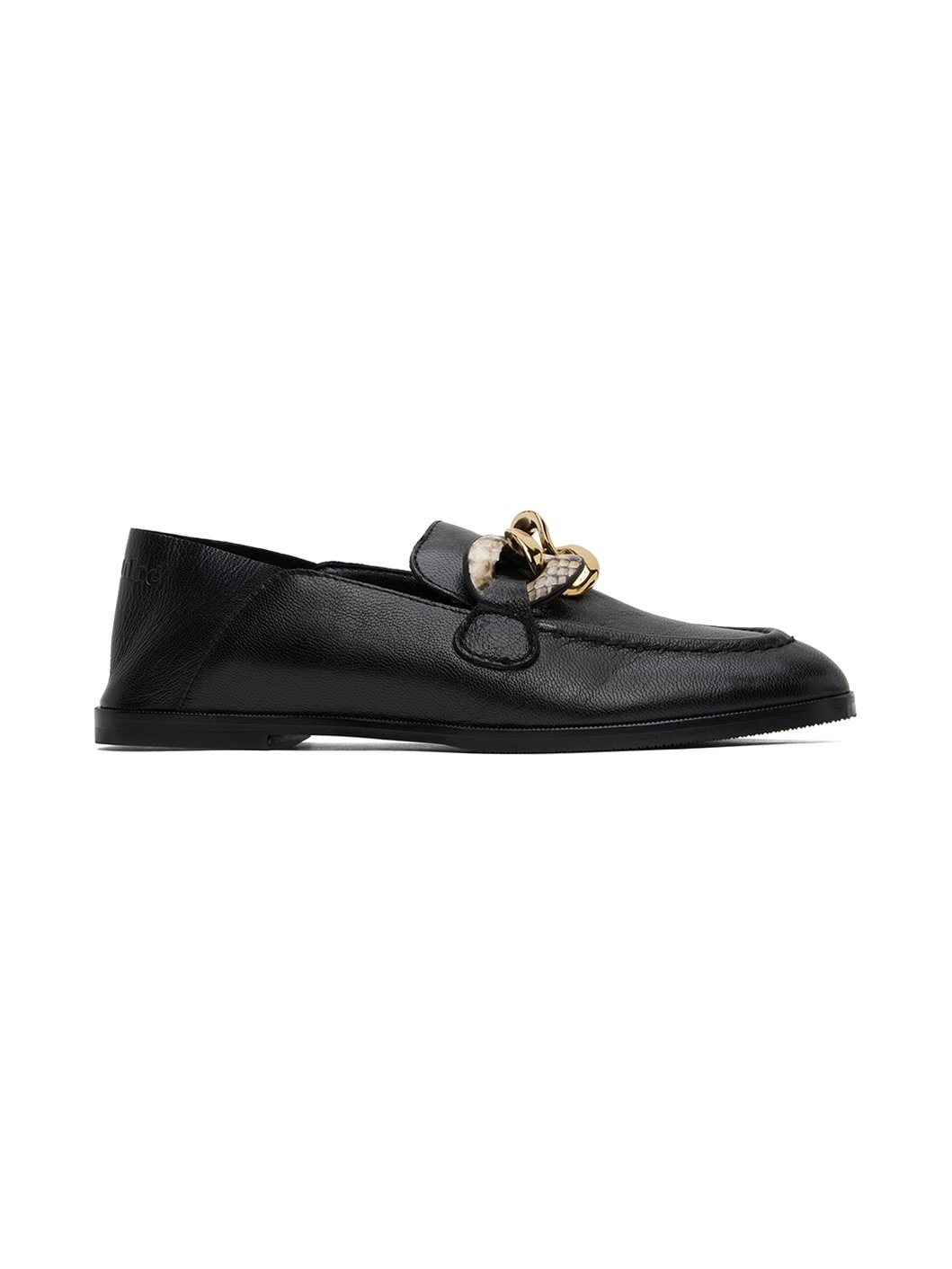 Black Chain Line Loafers - 1