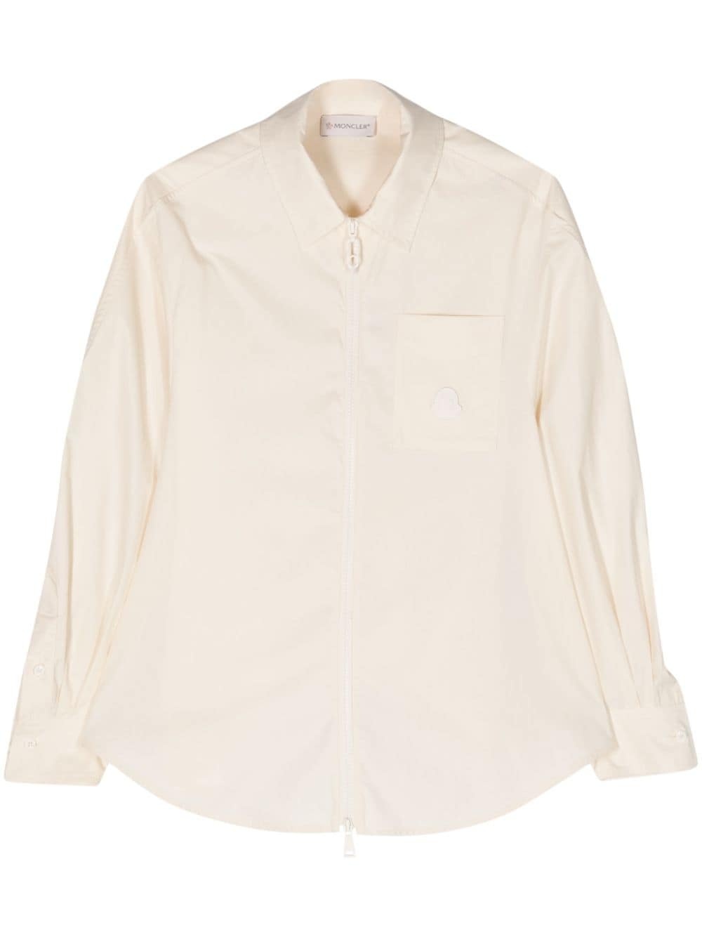 zip-up cotton overshirt - 1