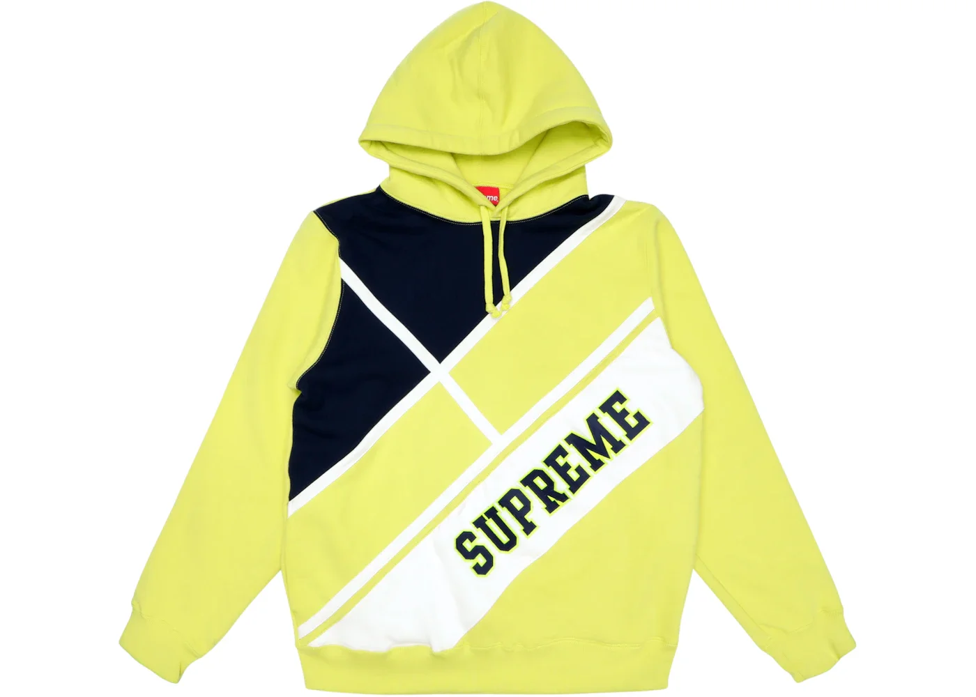 Supreme Diagonal Hooded Sweatshirt Lemon - 1