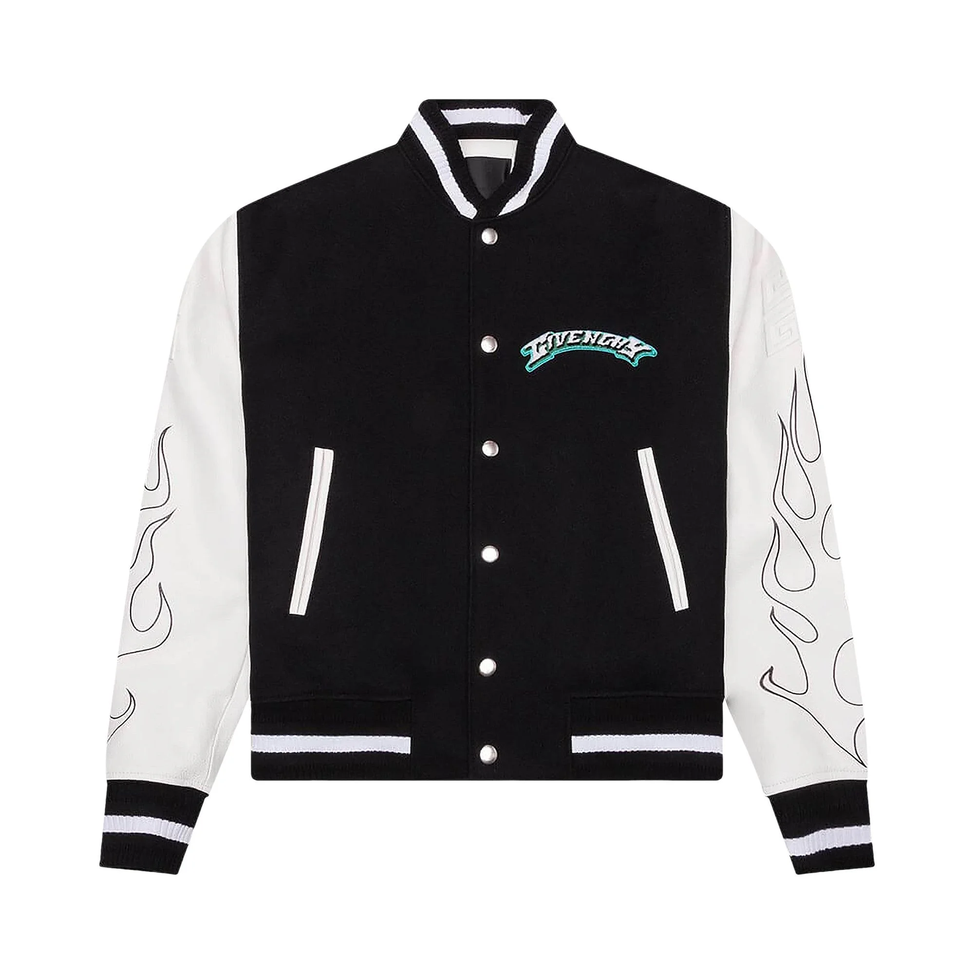 Givenchy Varsity Wool & Grained Leather 'Black/White' - 1