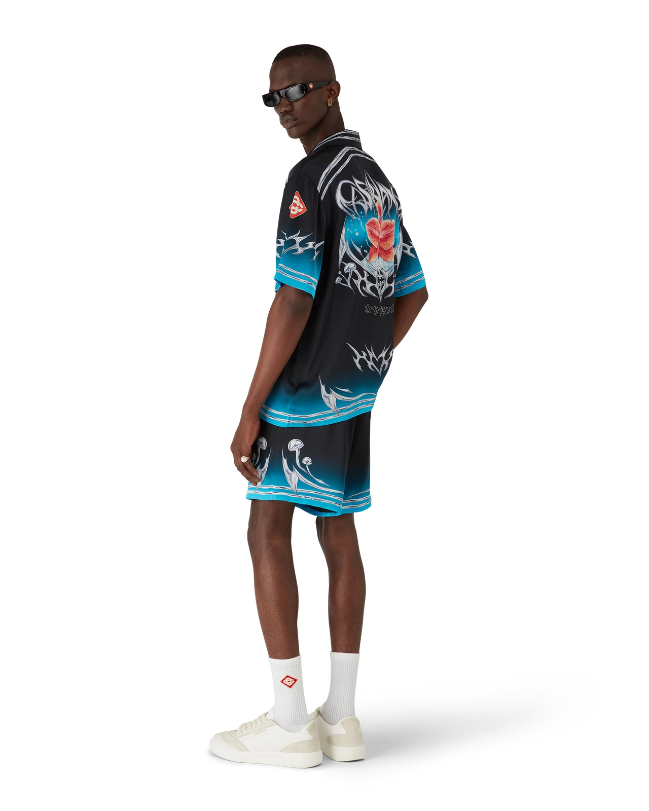 Blades Short Sleeve Silk Satin Shirt | Casablanca Paris - 3