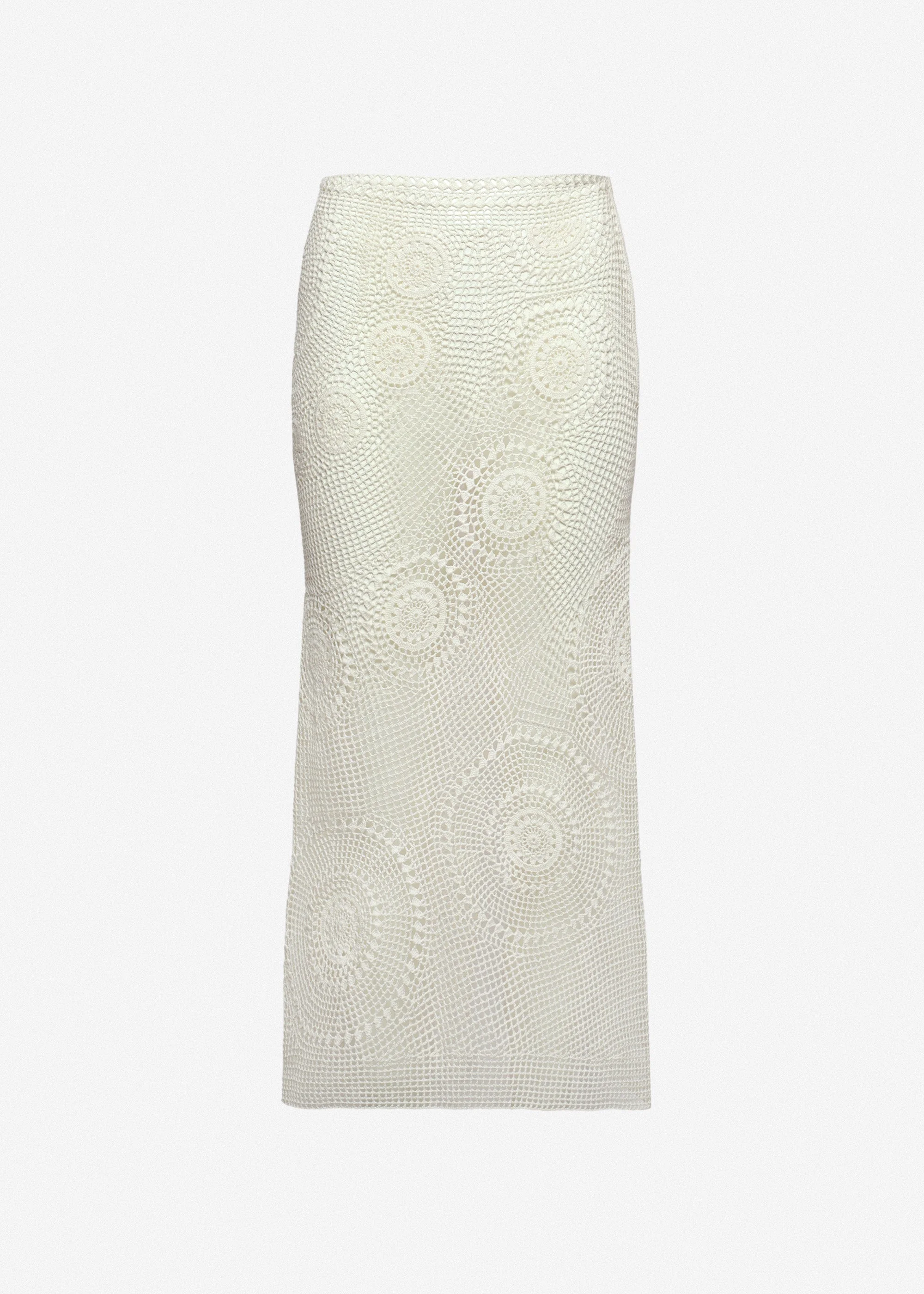 Crochet midi skirt in cream - 1