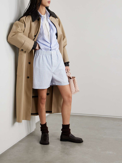 Bottega Veneta Checked cotton and linen-blend shorts outlook