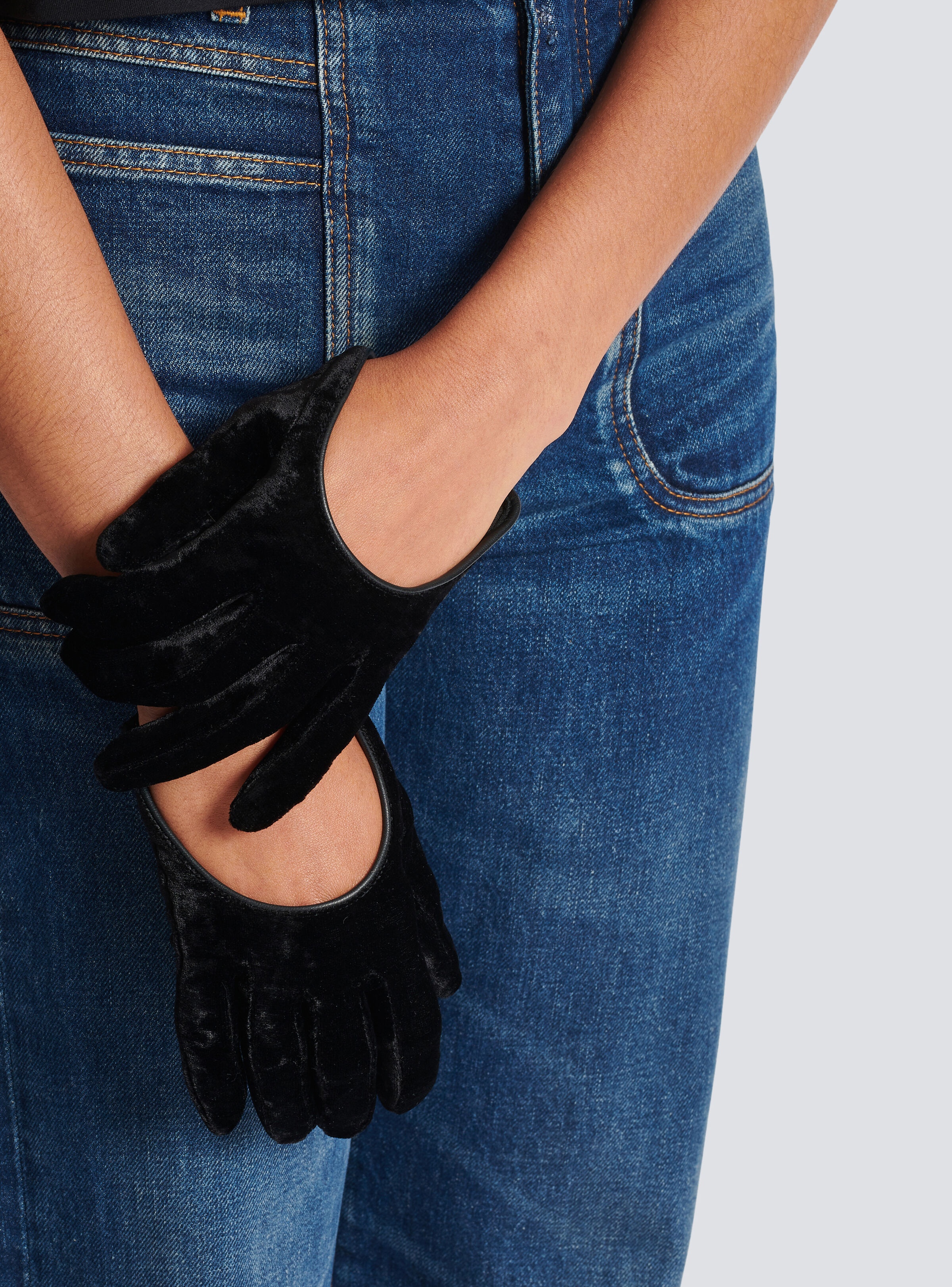 Short velvet gloves - 2
