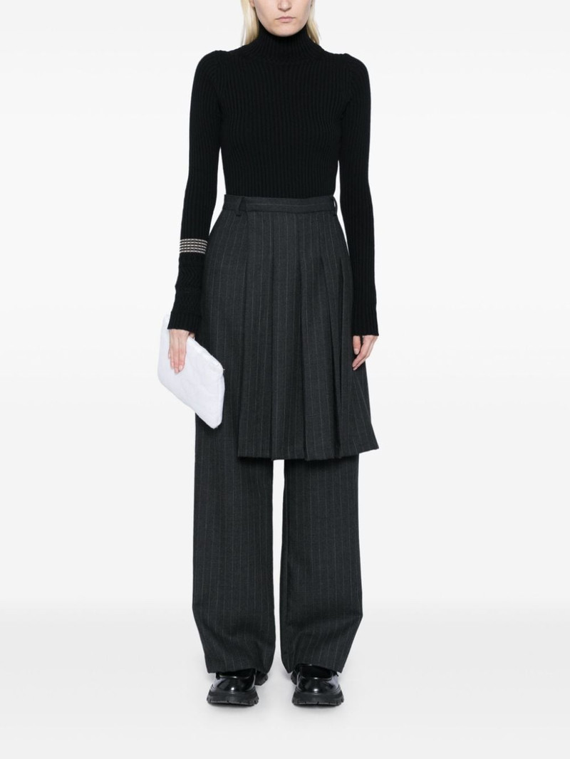 Y's high-neck ribbed-knit top outlook