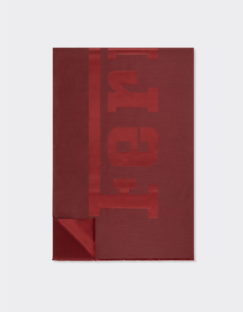 Wool and silk scarf with Ferrari logo 4