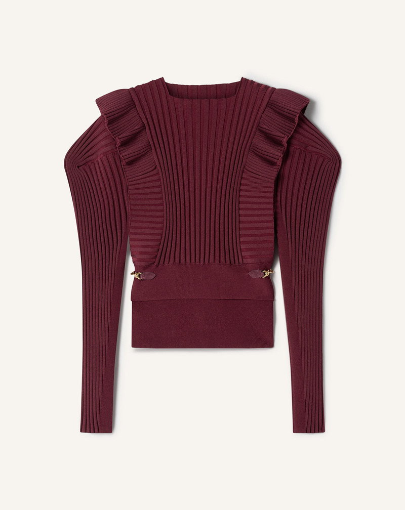 RED VISCOSE BIB SWEATER 1