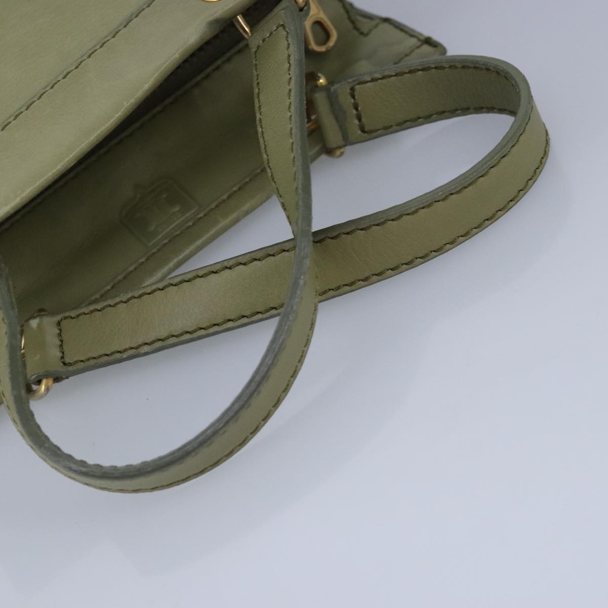 CELINE Hand Bag Leather Khaki - 7