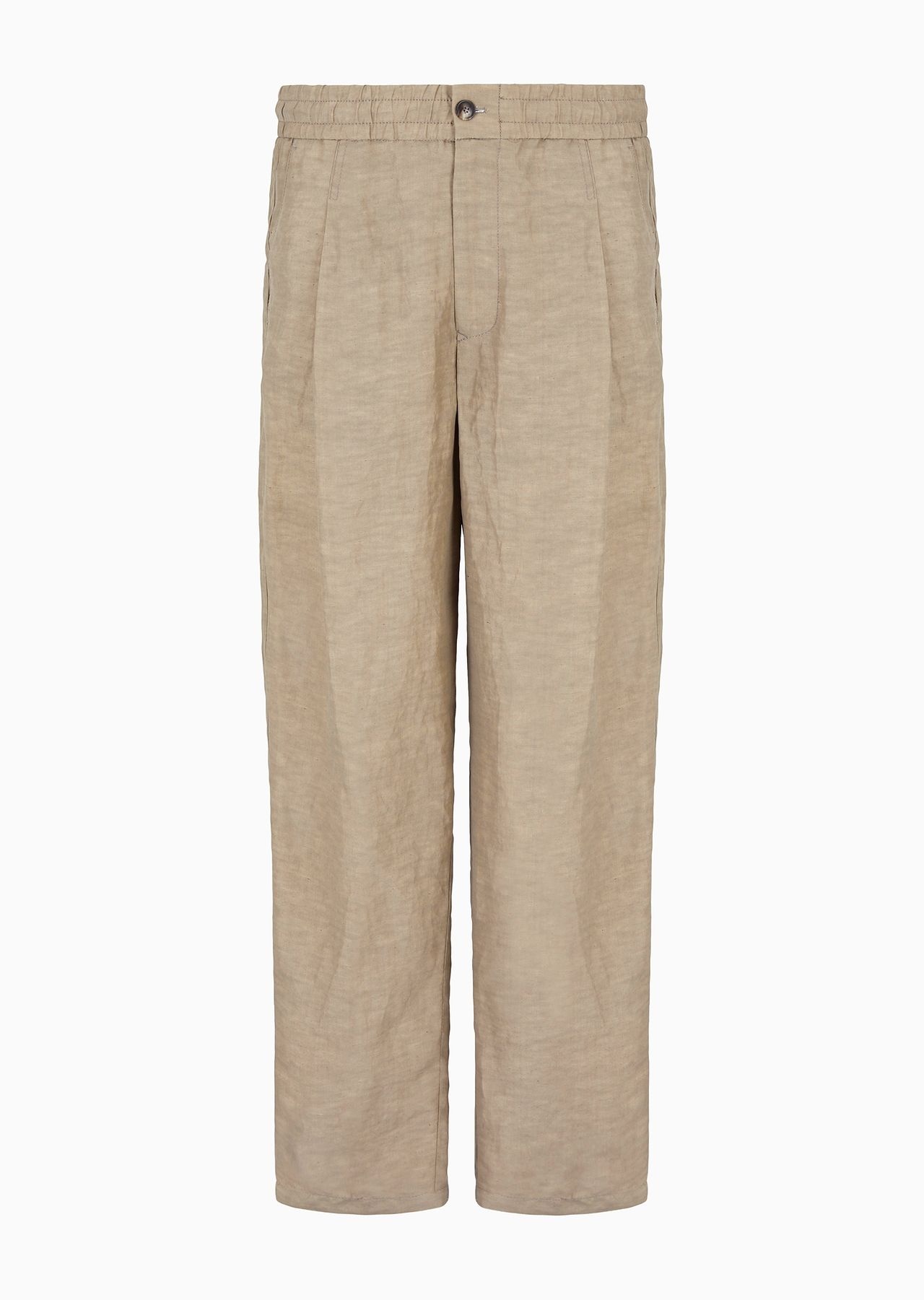 Viscose and linen canvas single-darted trousers - 1