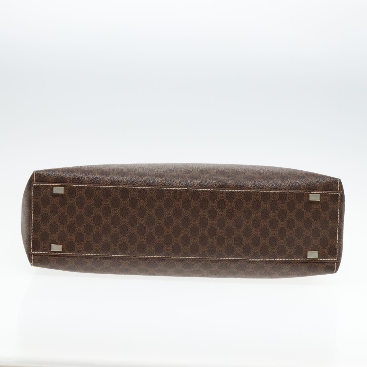 CELINE Macadam Canvas Hand Bag Pvc Leather Brown Gold - 9