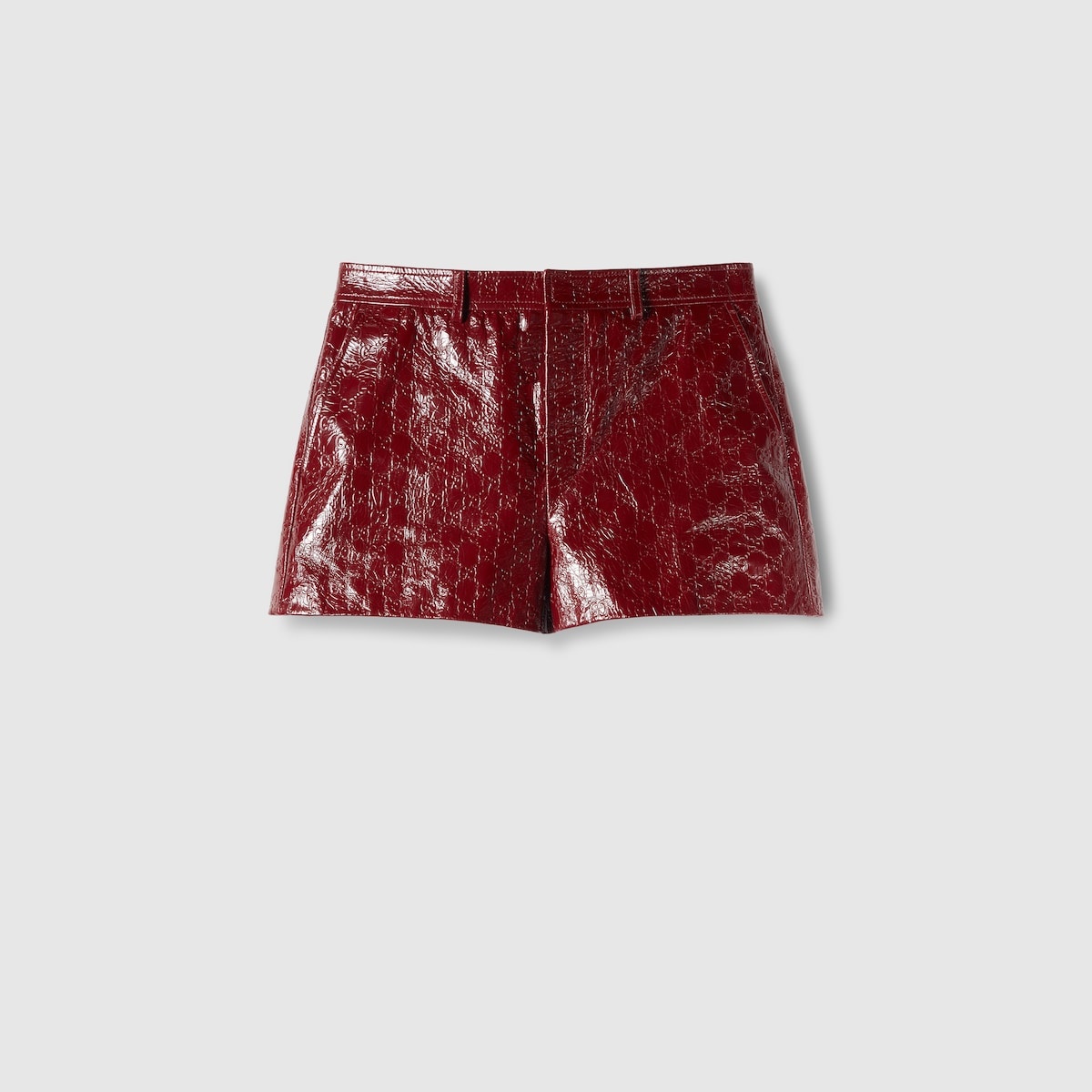 GG embossed shiny leather shorts - 1