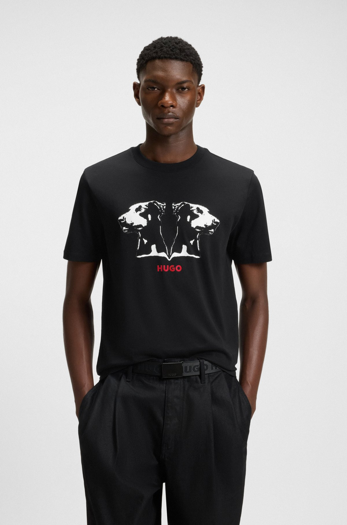 COTTON JERSEY T-SHIRT WITH MIXED-PRINT LOGO - 2