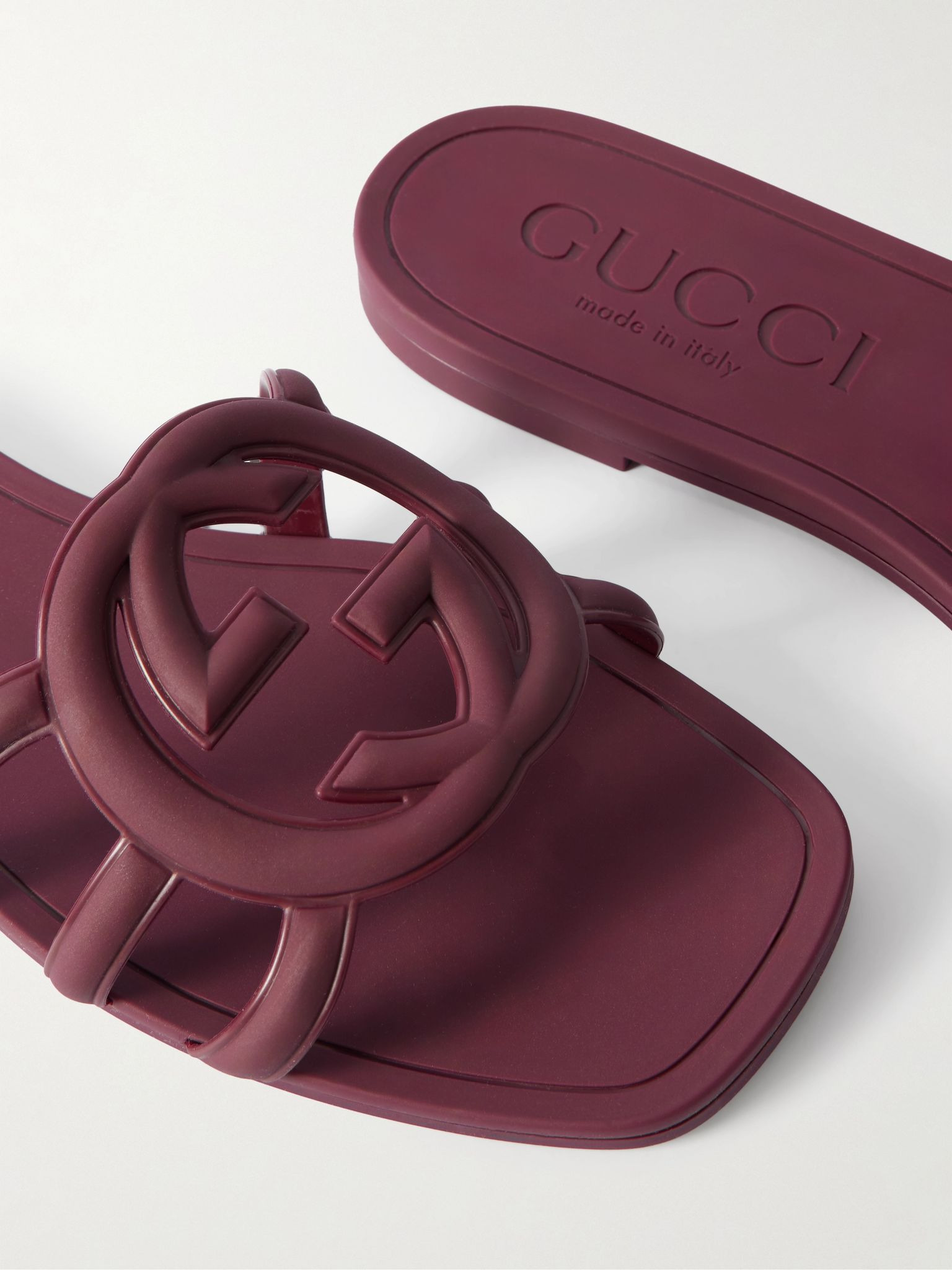 Rubber slides Burgundy - 4