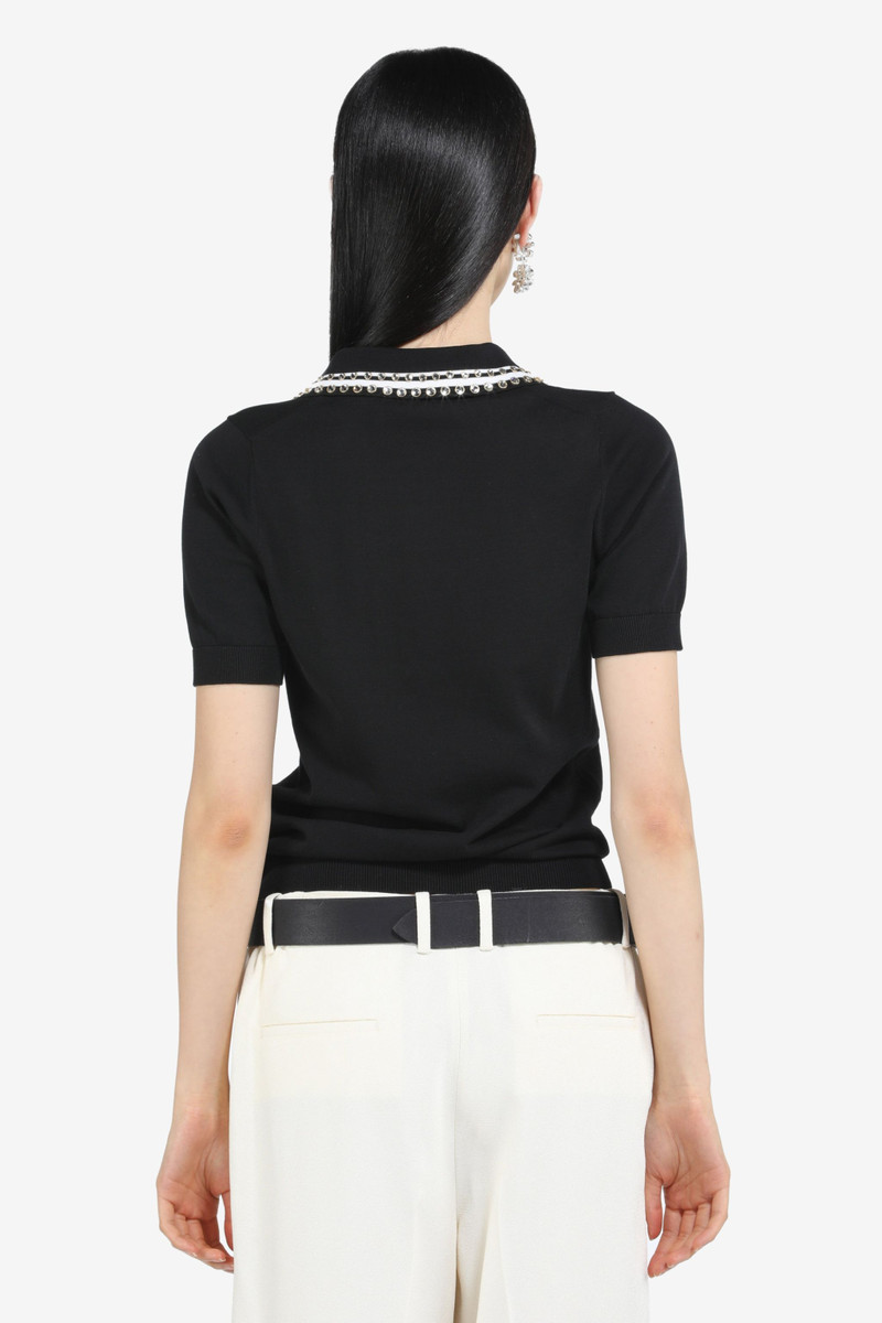N°21 CRYSTAL-EMBELLISHED POLO SWEATER outlook