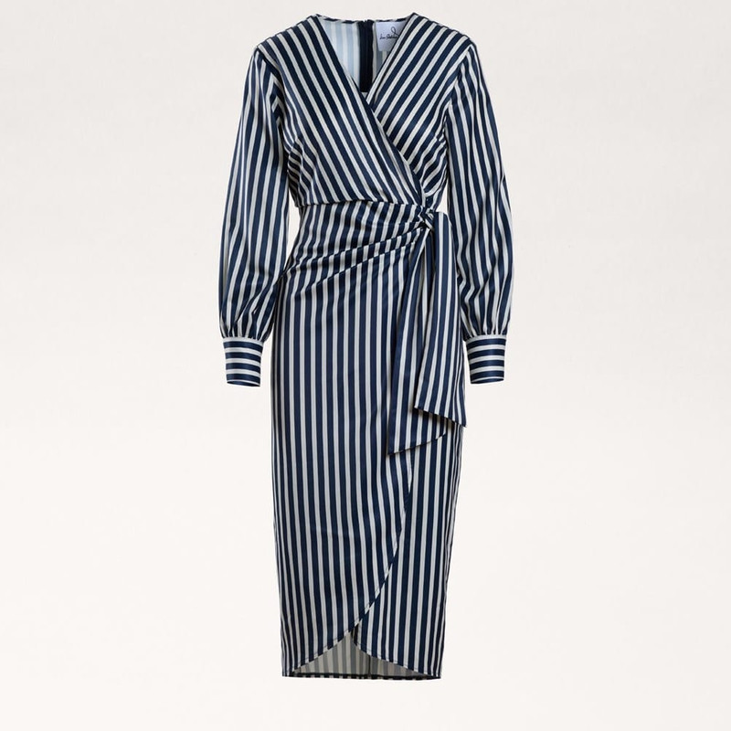 Striped Wrap Maxi Dress 1