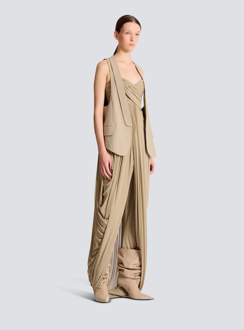 Asymmetrical cotton gabardine vest 3