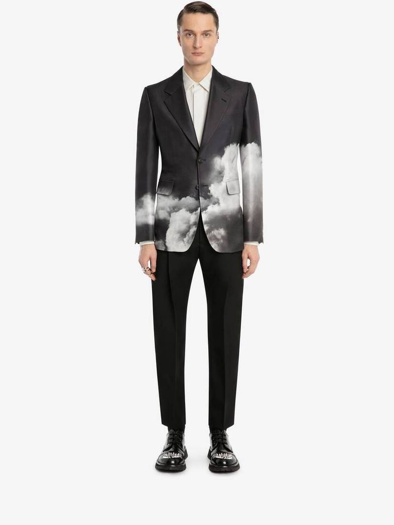 Alexander McQueen Storm Sky Single-breasted Jacket in Storm outlook