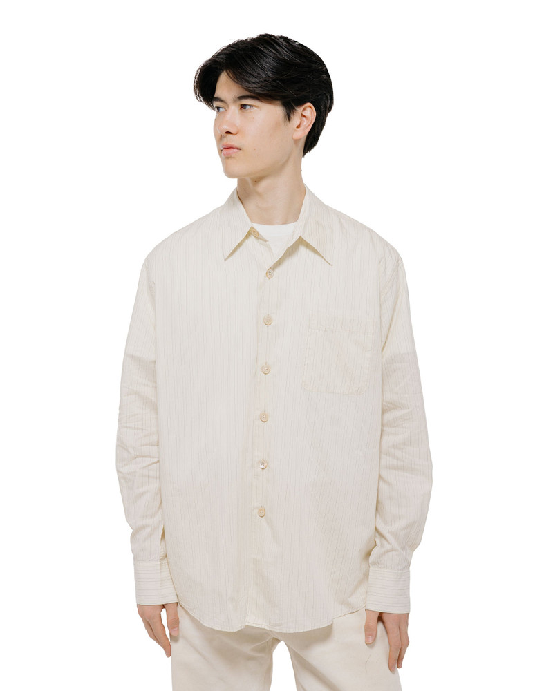 Our Legacy Above Shirt Faded Bone Windstripe Lyocell outlook