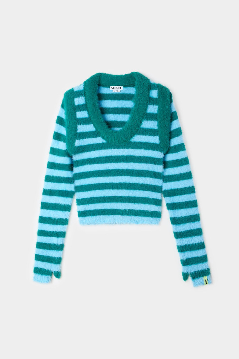 STREGATTO TOP / azure & green 1
