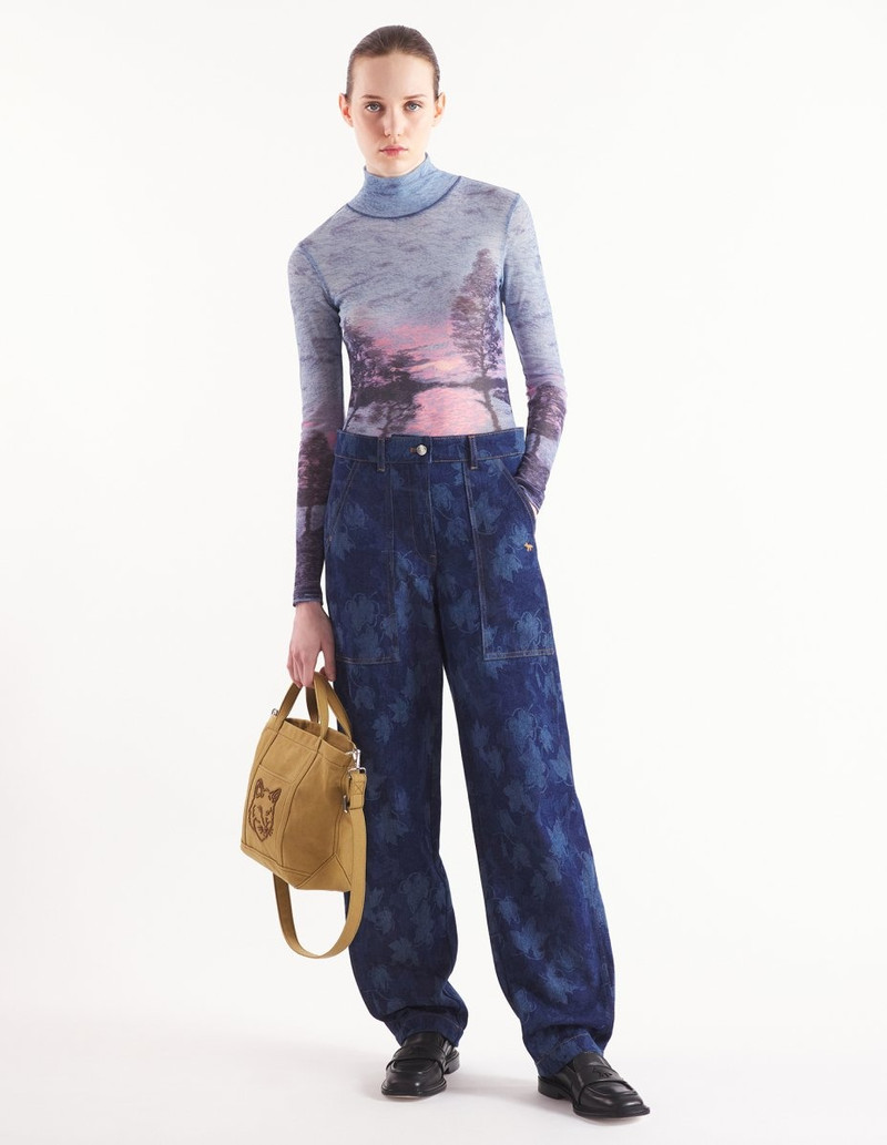 Maison Kitsuné LANDSCAPE MESH HIGH NECK TOP outlook