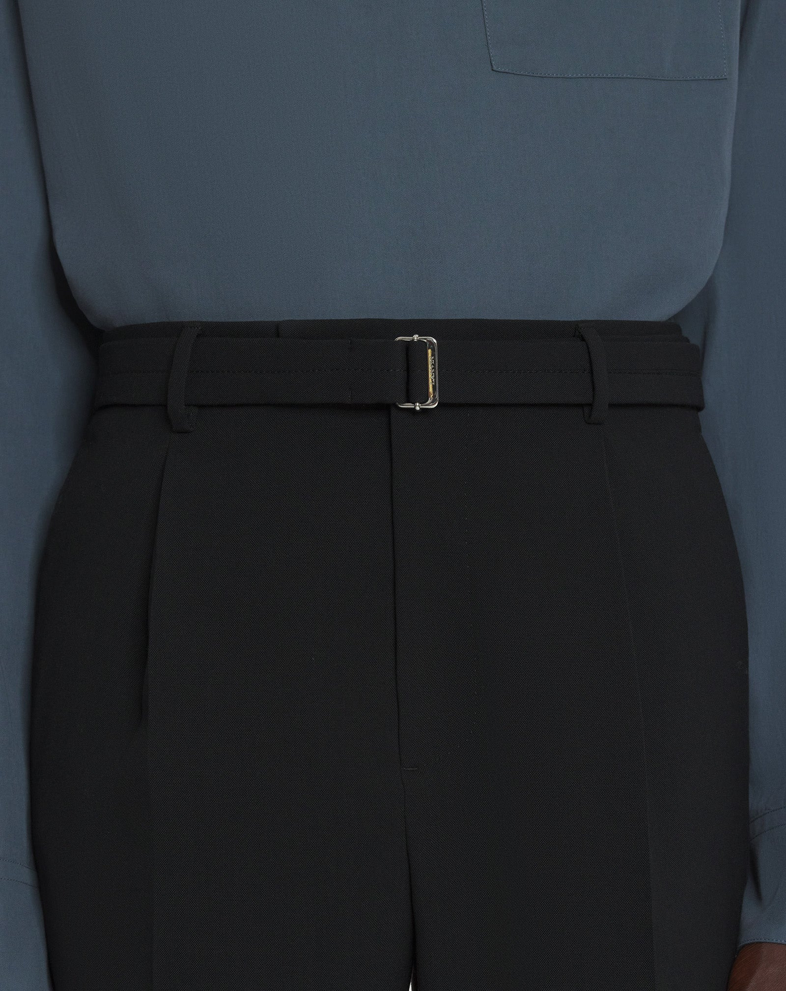 STRAIGHT FIT WOOL PANTS - 5