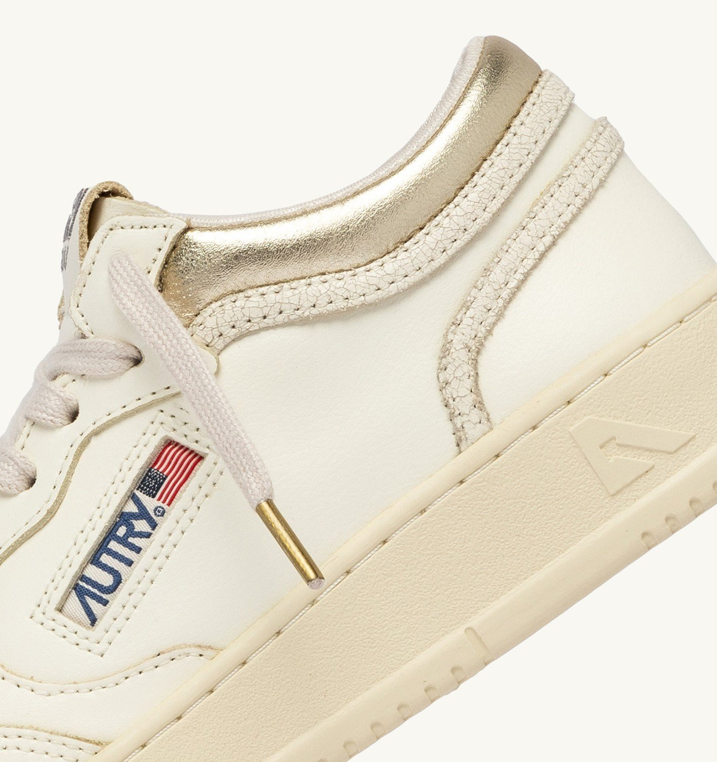 MED-WAY SNEAKERS IN LEATHER COLOR MARSHMALLOW AND PLATINUM - 6