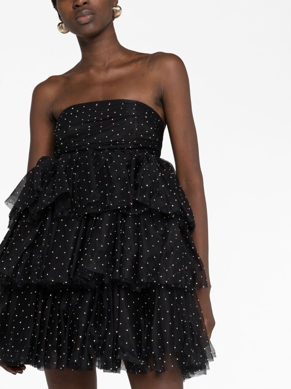 crystal-embellished ruffle minidress - 5