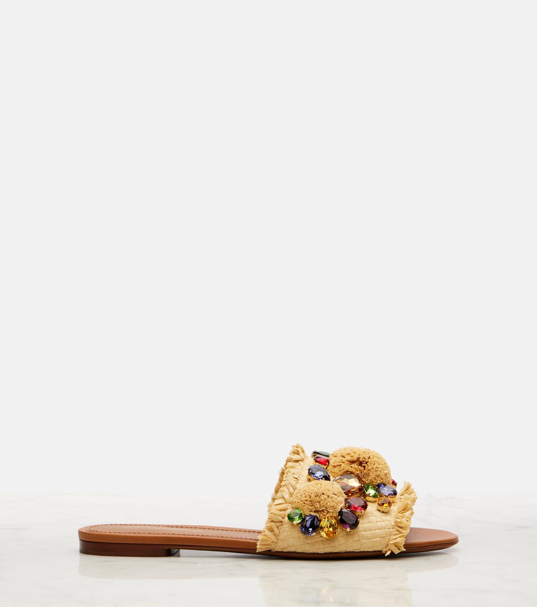 Embellished raffia-effect slides - 4