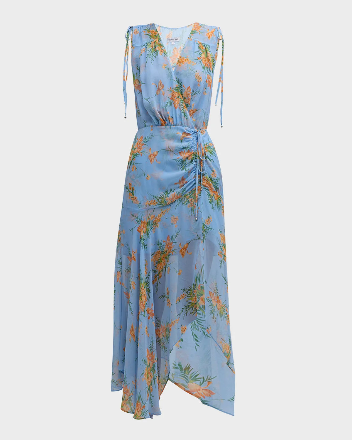 Dovima Sleeveless Ruched Floral Maxi Dress - 1