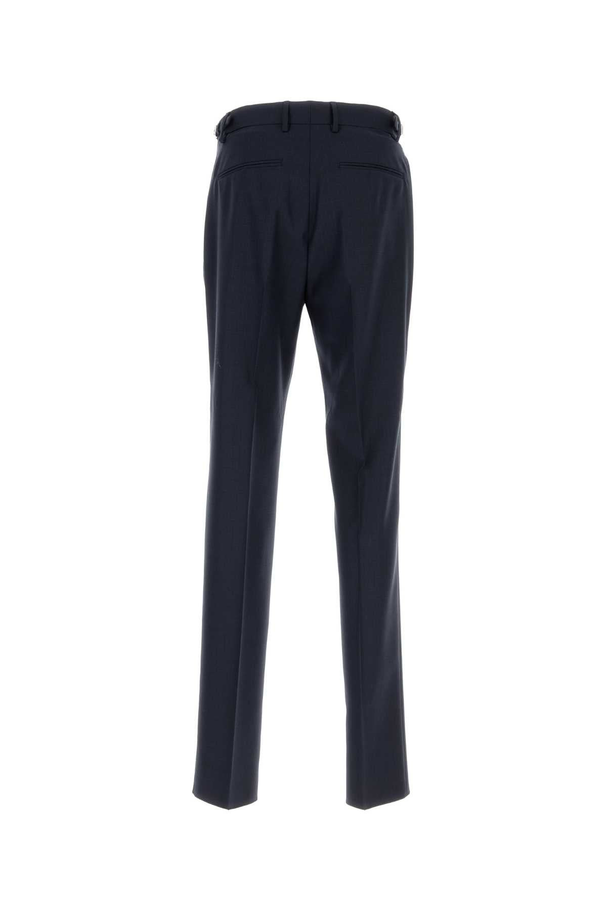 Versace Men Dark Blue Wool Pant - 2