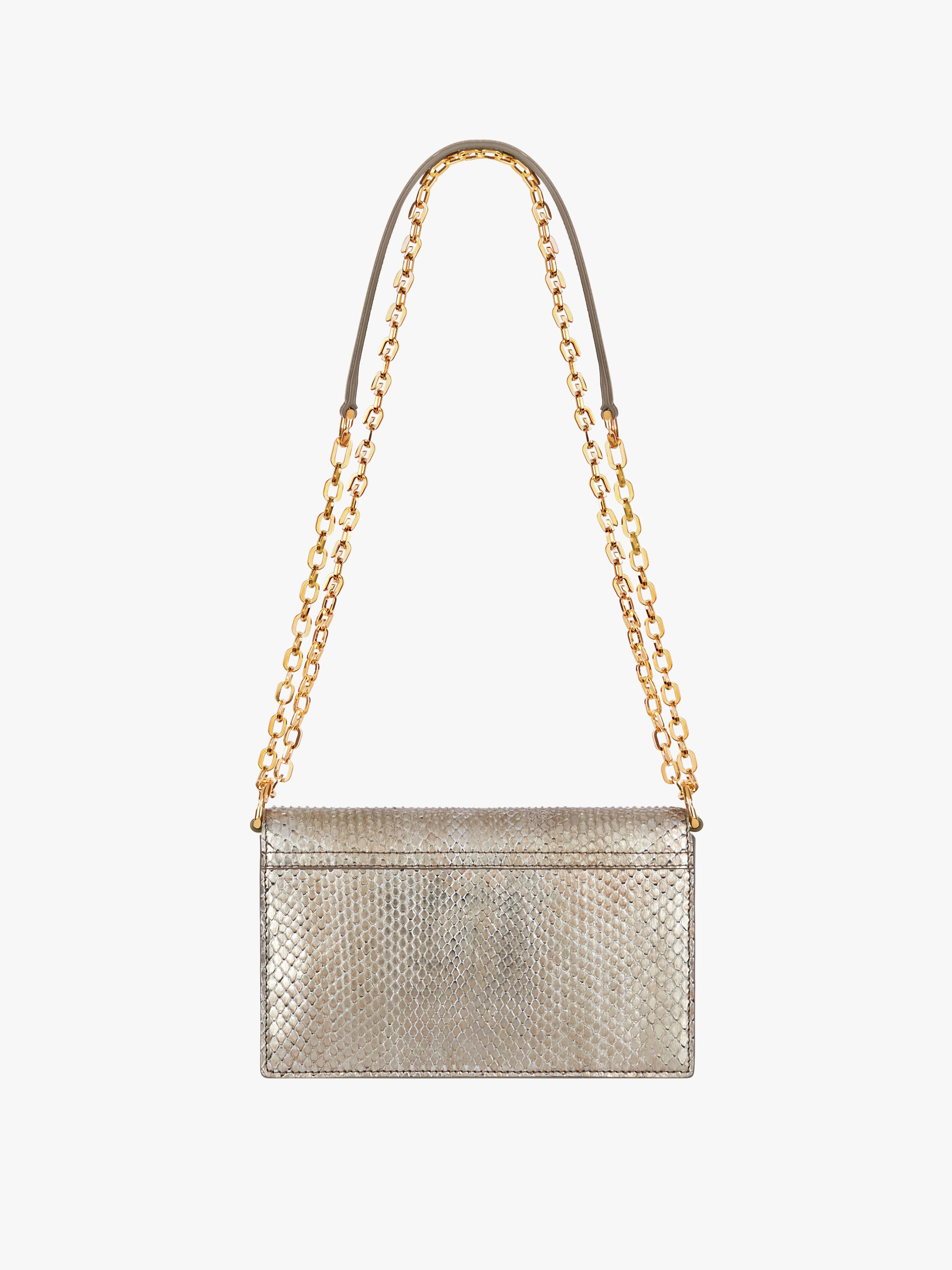 SMALL 4G BAG IN IRIDESCENT PYTHON WITH CHAIN - 5